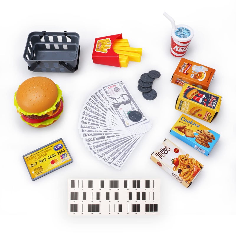  FS FS Toy Cash Register for Kids  with True Barcode Scanner & Calculator Toys  Pretend Play for Toddlers 3-5  Shopping Playset  Kids Cash Register with Credit Card for Kids Boys and Girls Ages 3 4 5 6 8 - Image 4